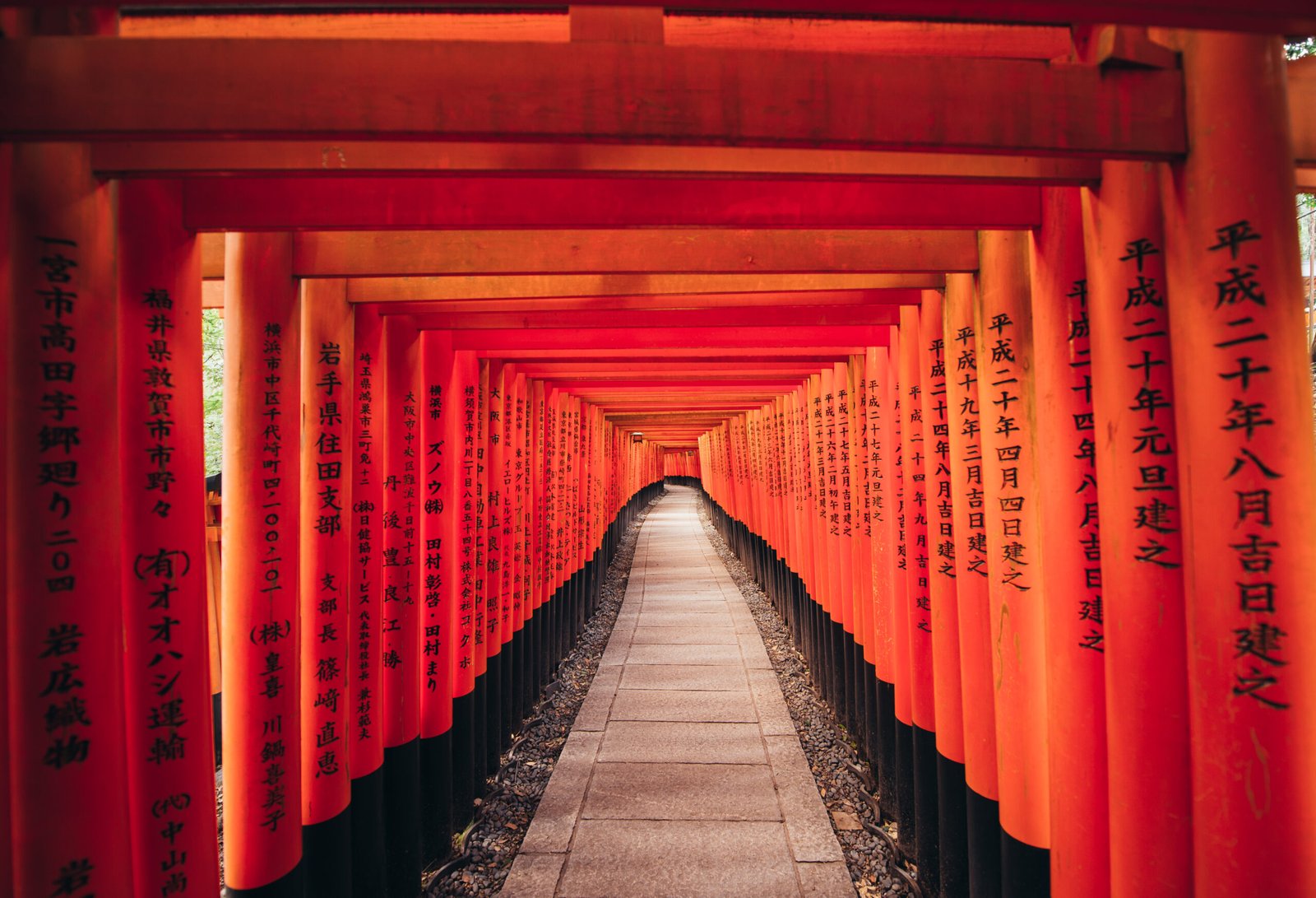 The fushimi-inari path in Kyoto